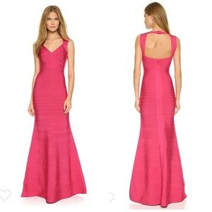 Hervé Léger Camilla Gown - Rose Red- Size Small
